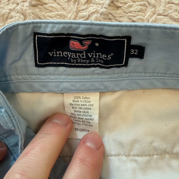 Vineyard Vines Club Shorts Men’s Size 32 Light Blue Cotton Chino Shorts - Picture 6 of 6